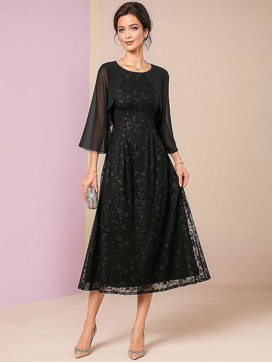 A-Line Ankle Length Party Dress Cocktail Dress Wedding Guest
