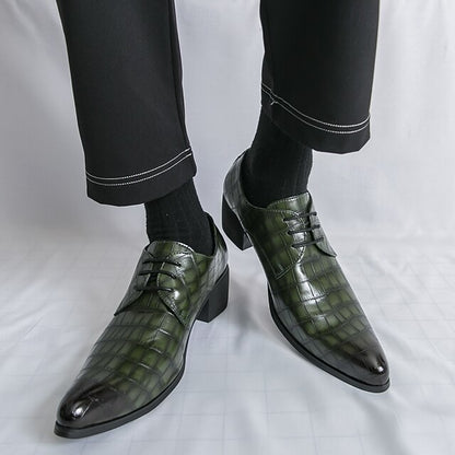 Pattern Red Leather – Crocodile Faux Shoes Men's