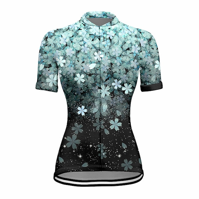 Women's Cycling Jersey Floral Botanical Short Sleeve Bike