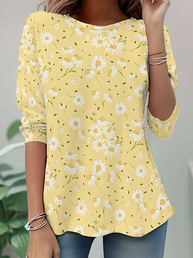 Women's T Shirt Print Floral Graphic Plants Fashion Stylish