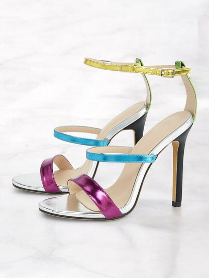 – Women's Multi-Color Metallic Stiletto Vibrant Heels