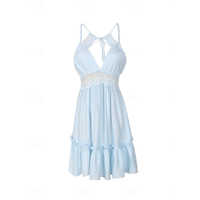 Women's Lace Dress Mini Dress Lace Patchwork Vacation Beach