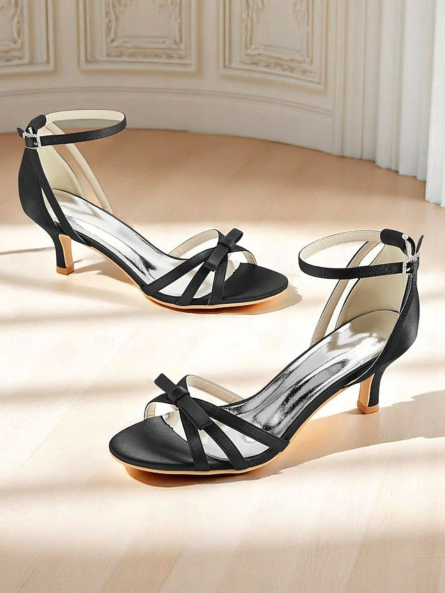 Kitten Satin Heel Vintage Women's Green 1950s Strappy