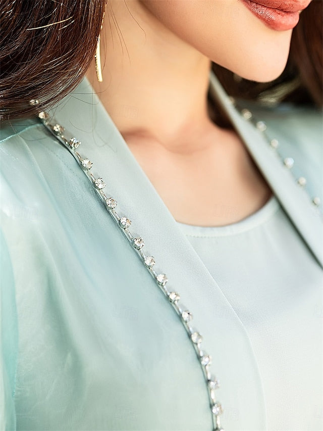 Floor the of Bride Vintage A-Line Crew Mother Dress Neck Elegant