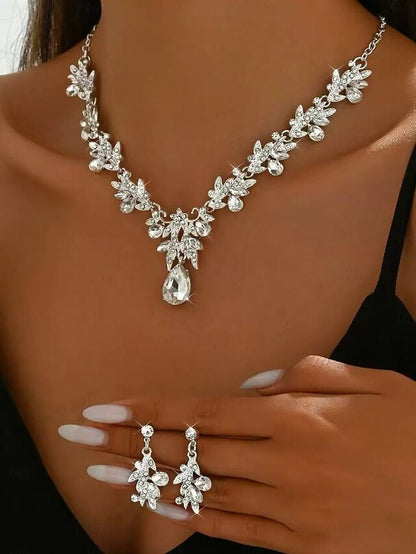 Women's with Pendant Set Rhinestone Gold Teardrop Jewelry -