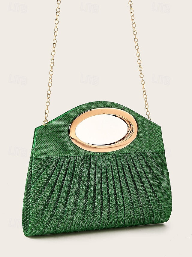 Handle Clutch Evening Women's Bag Glitter with Gold