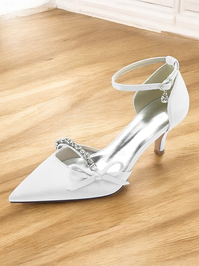 Wedding Heel Shoes Women Kitten – for Elegant Pointed-Toe