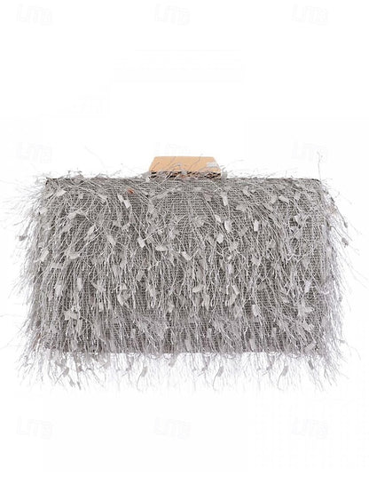 Chain with Strap Women's Feathered Chic Clutch Evening
