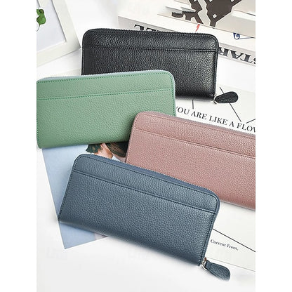 Cowhide Wallet Card Credit Leather Women's Holder