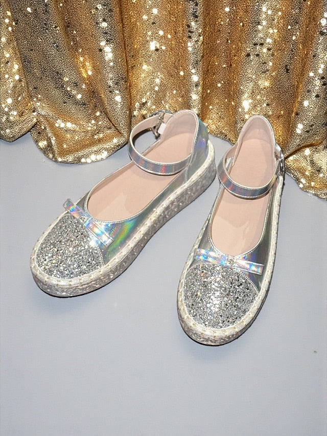 Mary Platform Shoes Glitter Holographic Women's Jane