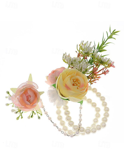 Set Floral – Pearls Jewelry Hand and with White Elegant Wrist