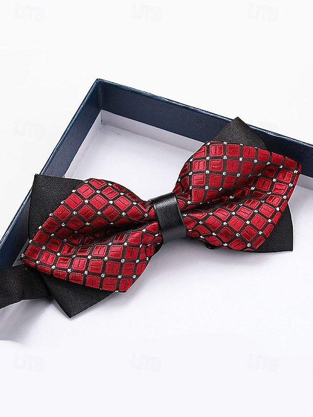 Men's Pattern Tie with Geometric Bow Christmas