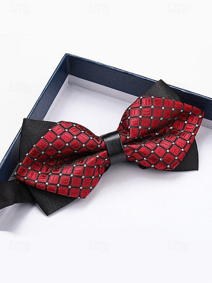 Men's Pattern Tie with Geometric Bow Christmas