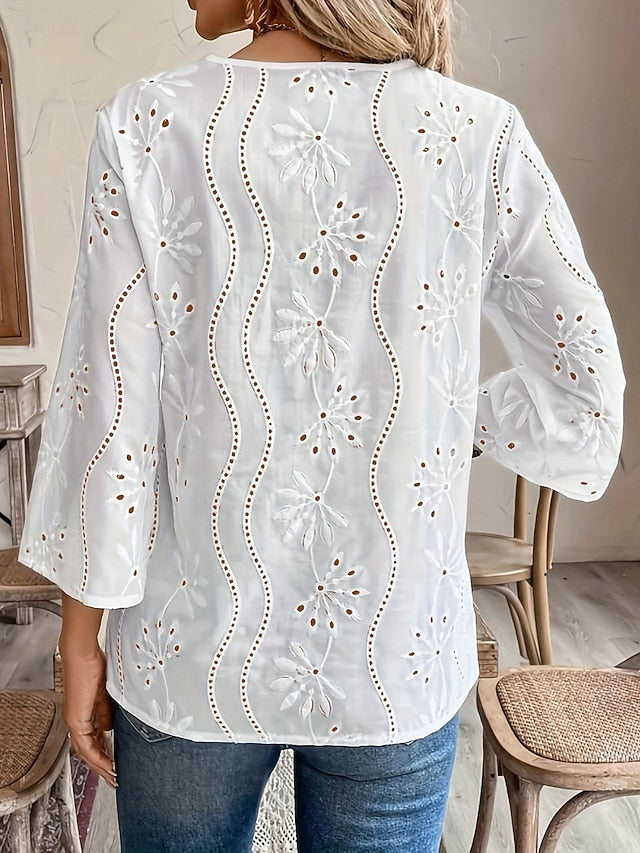 Women's Shirt Lace Shirt Blouse Lace Plain Stylish Classic