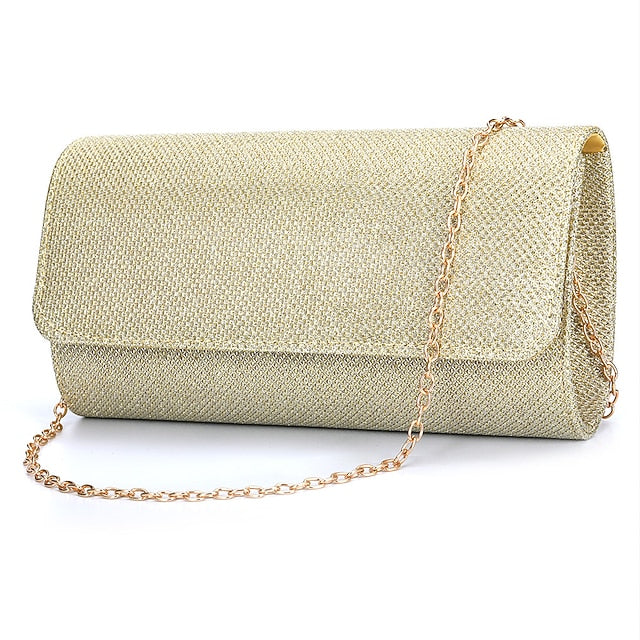Glitter Women's Clutch – Elegant Silver Evening Purse