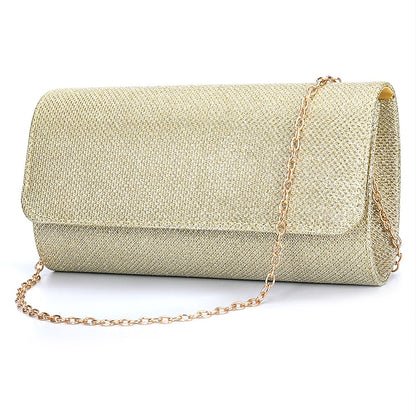 Glitter Women's Clutch – Elegant Silver Evening Purse