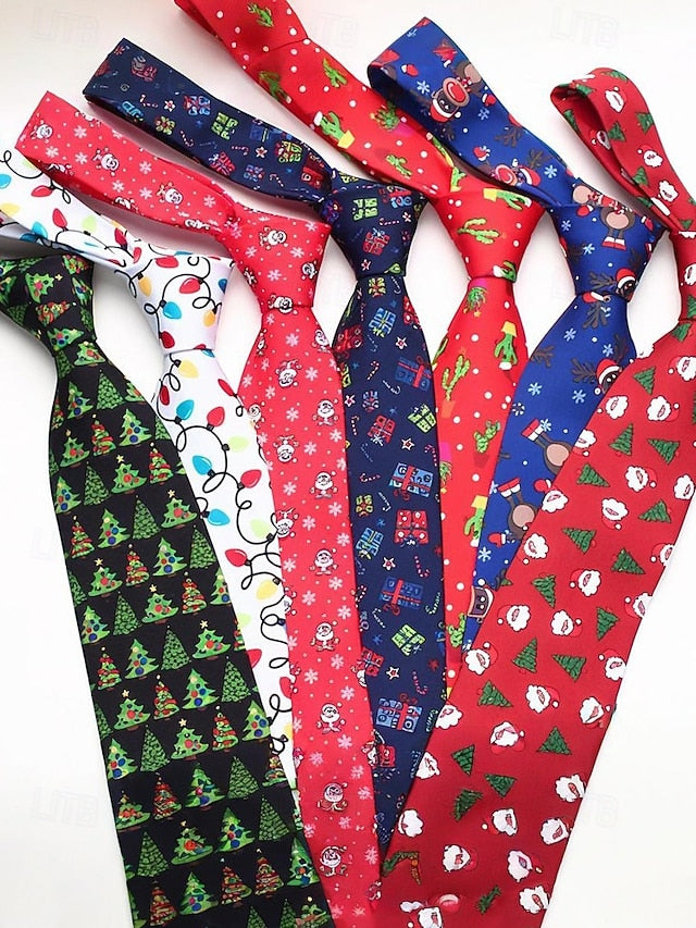 Silk Christmas Fun – Polyester Santa and Tie Tree Men's