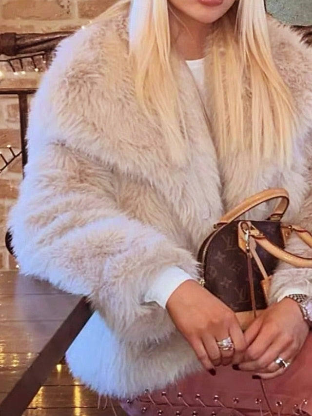 Women's Furs Fur Comfortable Coat Leathers Faux Warm