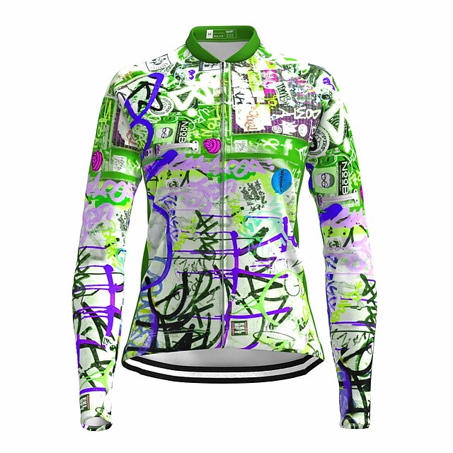 Women's Cycling Jersey Graffiti Funny Long Sleeve Bike