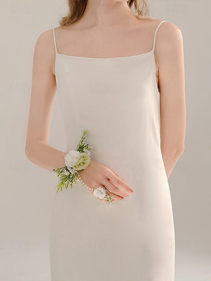 Set Floral – Pearls Jewelry Hand and with White Elegant Wrist