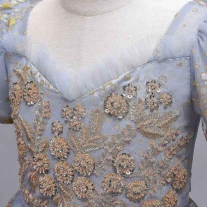 Star Polka Dot Kids Flower Girls' Short Party Dress