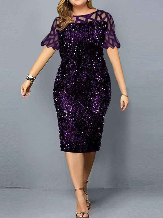 Dress Length Tea Crew Mother Elegant Neck the Bride of