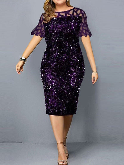 Dress Length Tea Crew Mother Elegant Neck the Bride of