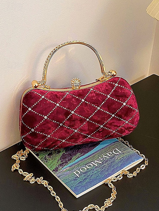 Women's Evening Accents - Velvet with Purse Quilted Diamond