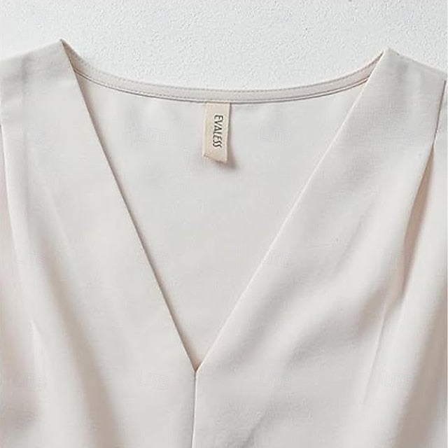 Women's Shirt Dress Shirt Blouse Patchwork Eyelet Buttons