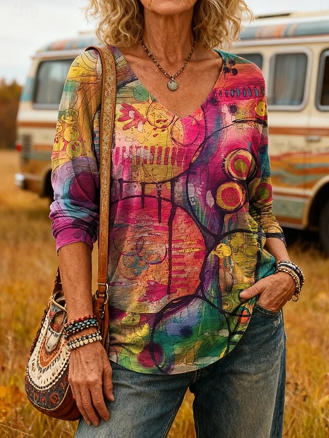 Women's T Shirt Print Graphic Plants Vintage Stylish Casual
