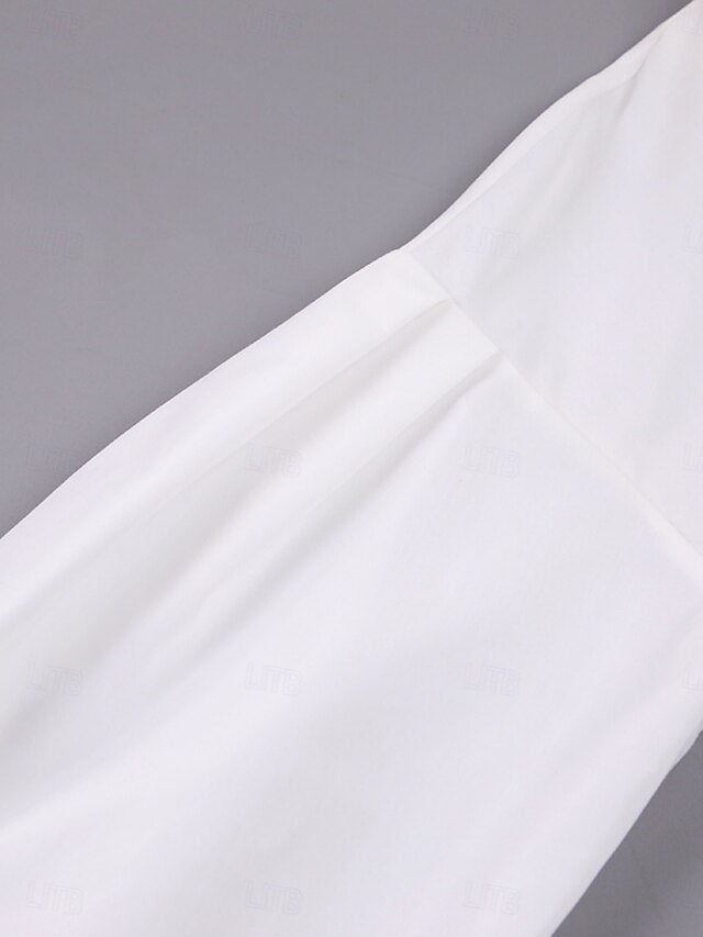 Women's Casual Shirt Button Up Shirt Blouse Ruffle Solid