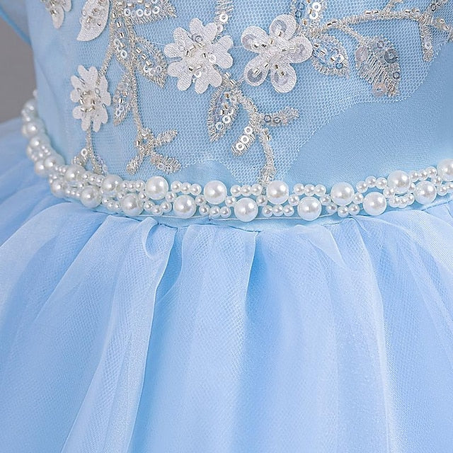 Kids Party Sequin Sleeveless Floral Wedding Dress Girls'