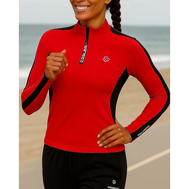 Sweatshirt Long Zipper Women's Running Top Sports Quarter