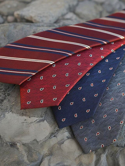 Classic Silk Paisley Necktie Men's and Striped Tie