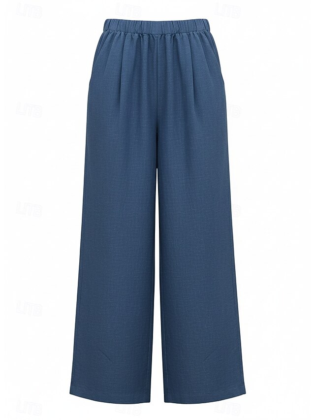 70% Linen Women's Linen Pants Culottes Wide Leg Wide Leg