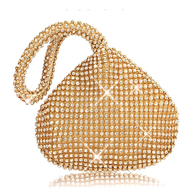Elegant Crystal Evening Bag - Rhinestone Silver Women's