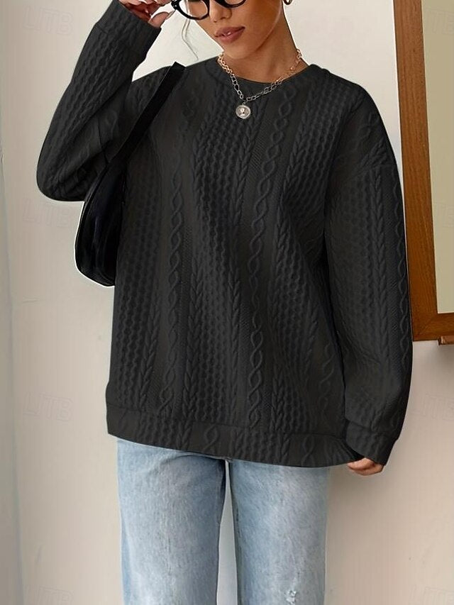 Women's Sweatshirt Elegant Vintage Plain Work Dailywear