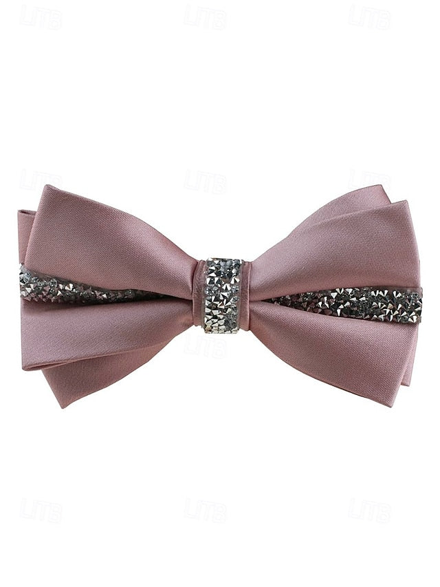 Burgundy Embellishment Satin with Tie Crystal Elegant – Bow