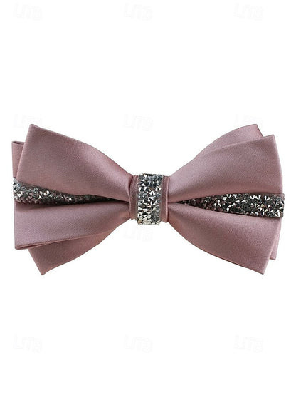 Burgundy Embellishment Satin with Tie Crystal Elegant – Bow