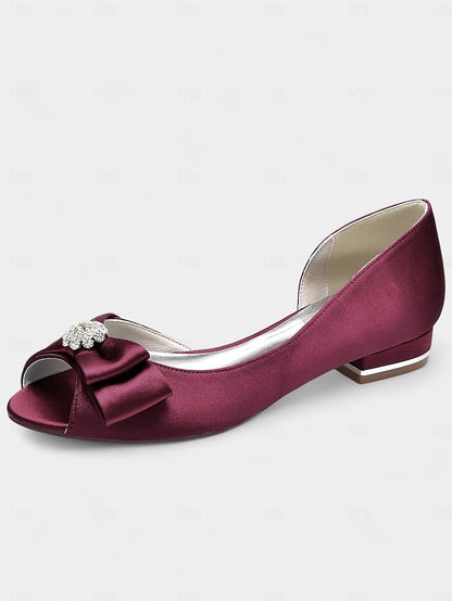 crafted satin in luxurious with a flats sparkling Elegant