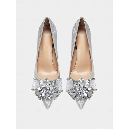 Silver Glitter Sparkling Heels Women Wedding – for High Shoes