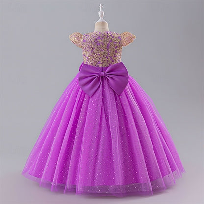 Flower Girls' Dress Kids Party Color Girl Block
