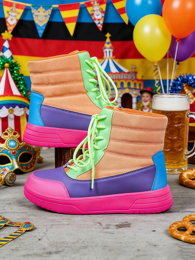 with Women's Gras Mardi Colorful Carnival Sneakers High-Top