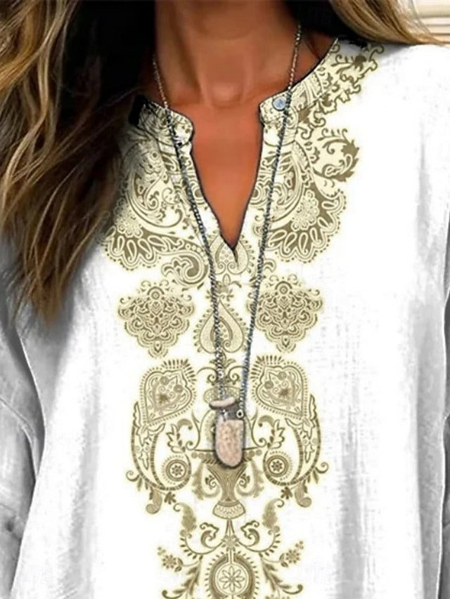 Women's Shirt Buttons Print Floral Vintage Daily Casual