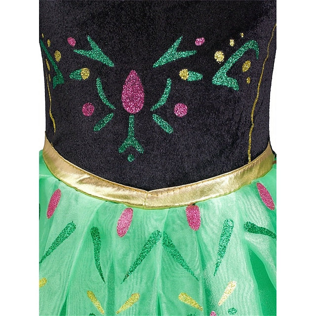 Theme Party Princess Fairytale Girl Frozen Anna Flower Dress