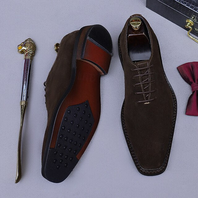 Leather Oxford Cowhide Suede Genuine Shoes Men's