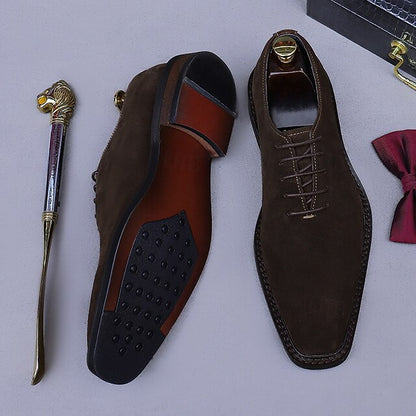 Leather Oxford Cowhide Suede Genuine Shoes Men's