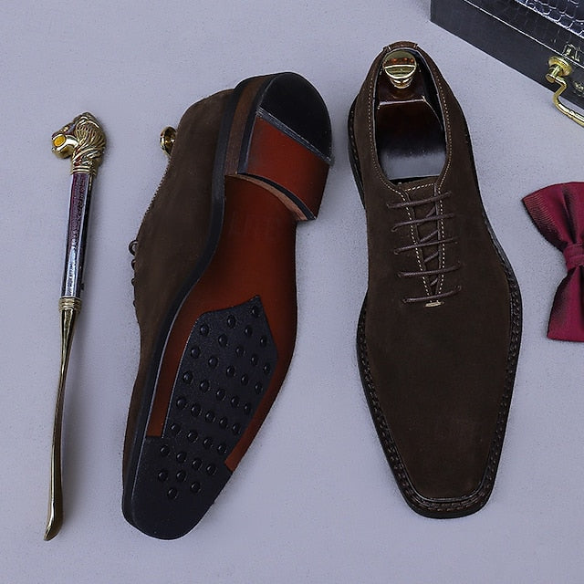 Suede Genuine - Men's Oxford Cowhide Leather Shoes