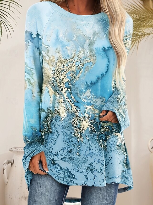 Women's T Shirt Print Graphic Geometry Vintage Stylish