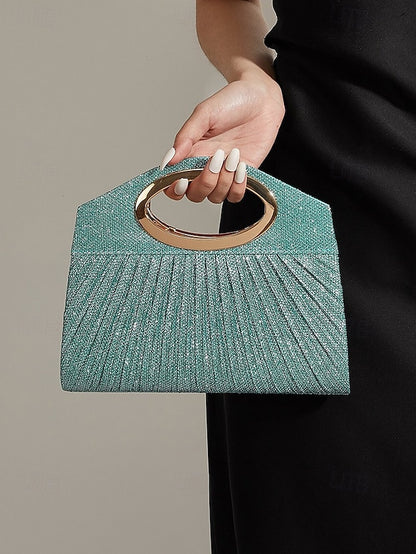 Handle Clutch Evening Women's Bag Glitter with Gold